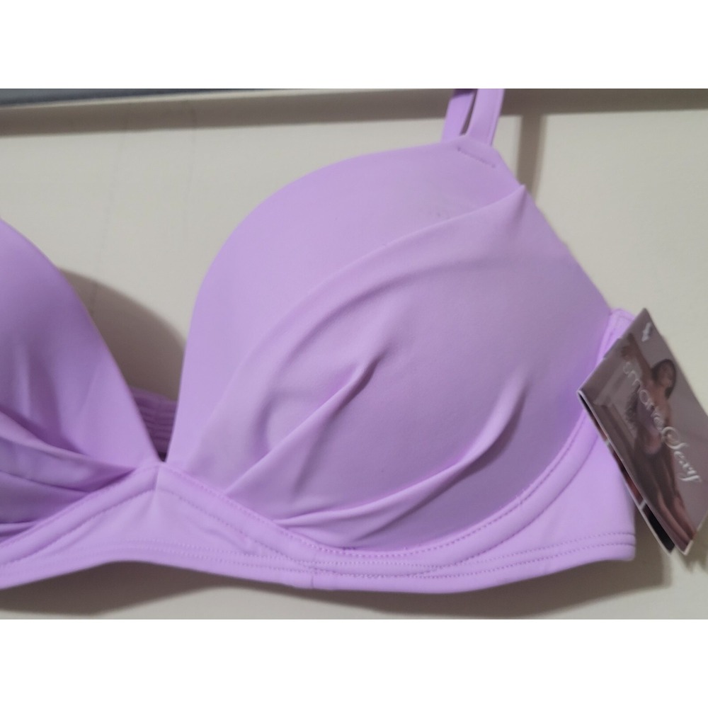 Smart & Sexy Swim Secret Convertible Push-up Bikini Top SA1002 Purple 34B NWT - Picture 2 of 8